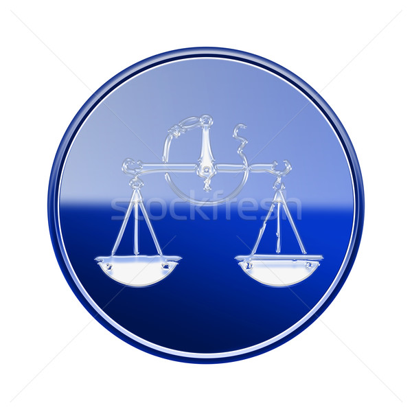 Libra zodiac icon blue, isolated on white background Stock photo © zeffss
