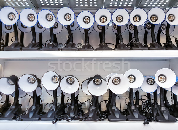 Irodai asztal lámpa polc bolt iroda munka Stock fotó © zeffss