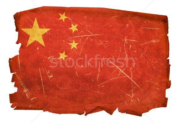 Foto stock: China · bandera · edad · aislado · blanco · pintura