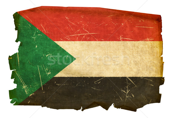 Sudan bandiera vecchio isolato bianco pittura Foto d'archivio © zeffss
