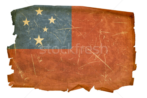Samoa Flag old, isolated on white background. Stock photo © zeffss