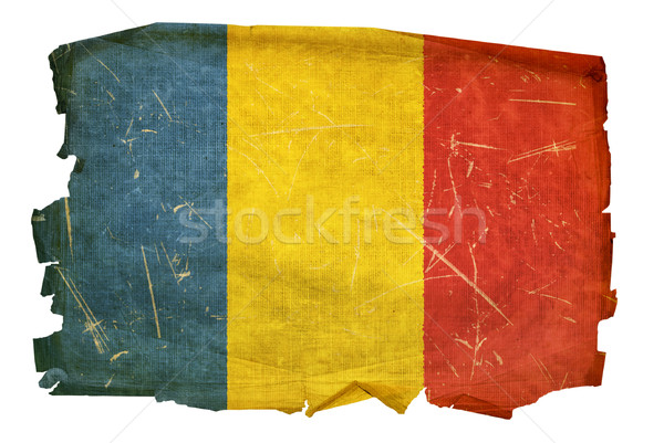 Romania Flag old, isolated on white background. Stock photo © zeffss