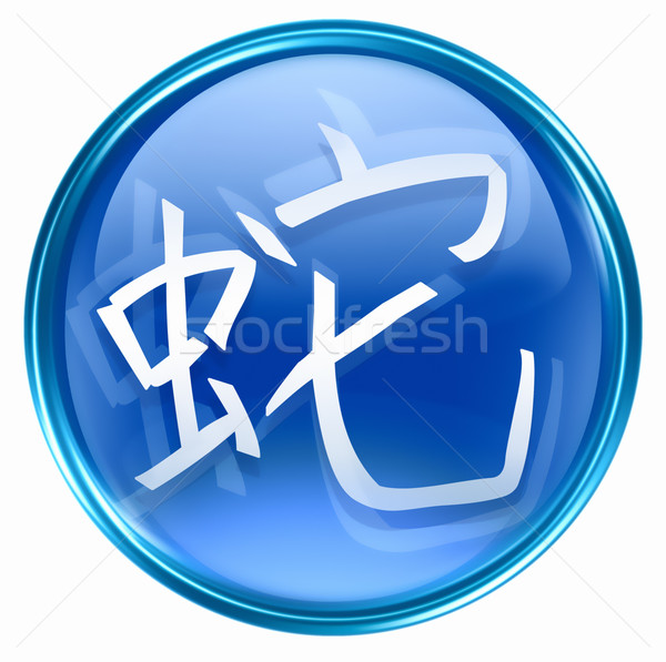 Snake Zodiac icon blue, isolated on white background. Stock photo © zeffss