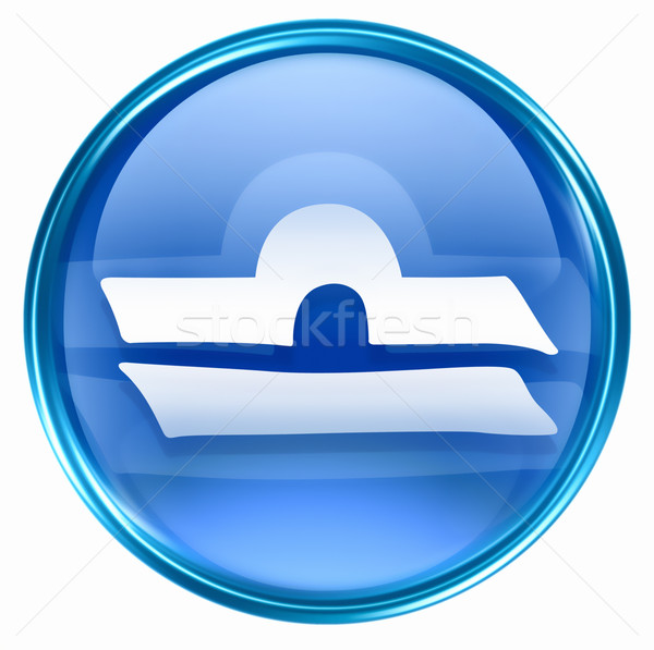 Libra zodiac button icon, isolated on white background. Stock photo © zeffss
