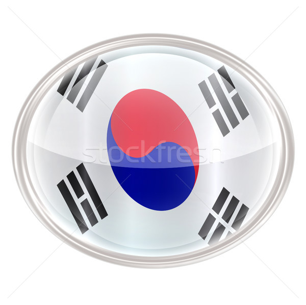 Korea Południowa banderą ikona odizolowany biały komputera Zdjęcia stock © zeffss