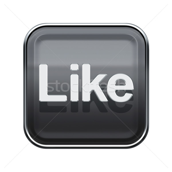 Like icon glossy grey, isolated on white background Stock photo © zeffss