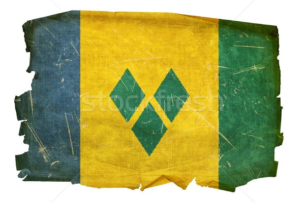 Saint Vincent and the Grenadines flag old, isolated on white bac Stock photo © zeffss