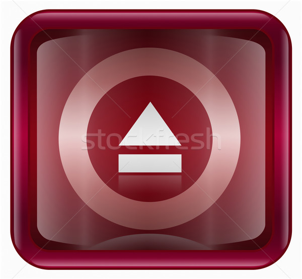 Eject icon dark red, isolated on white background Stock photo © zeffss