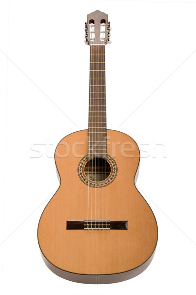 Photo stock: Classique · guitare · acoustique · isolé · blanche · musique · design