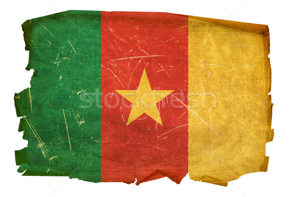 Cameroon flag old, isolated on white background Stock photo © zeffss