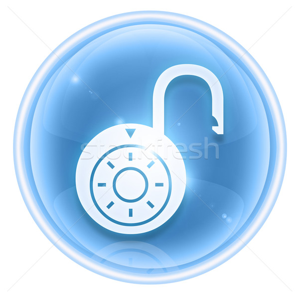 Lock on, icon ice, isolated on white background. Stock photo © zeffss