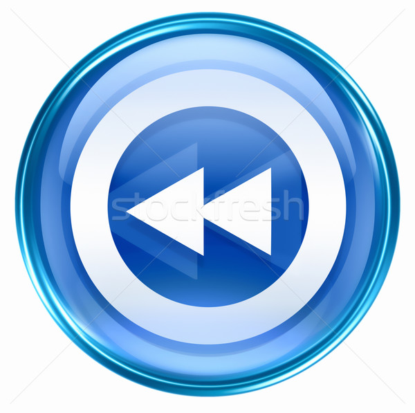 Rewind Forward icon blue, isolated on white background. Stock photo © zeffss