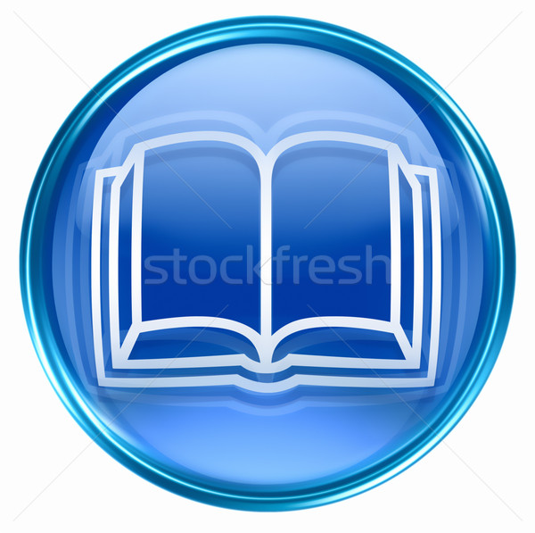 Zdjęcia stock: Książki · ikona · niebieski · odizolowany · biały · biuro