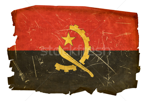 Ангола флаг старые изолированный белый Живопись Сток-фото © zeffss