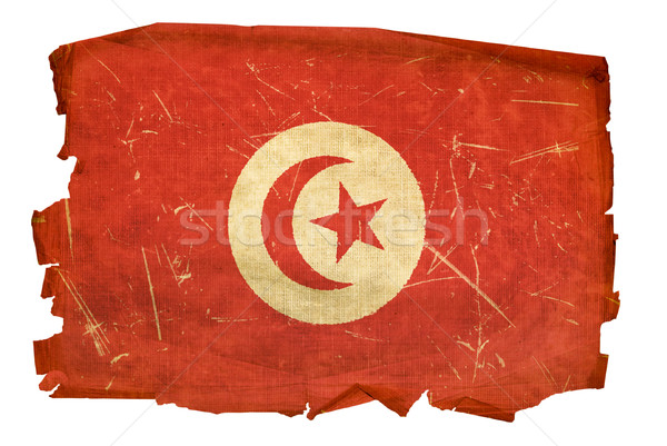 Tunisia Flag old, isolated on white background. Stock photo © zeffss