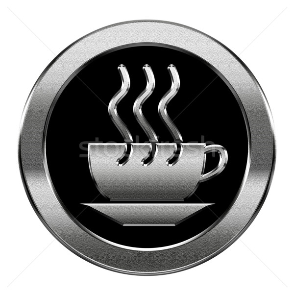 [[stock_photo]]: Tasse · de · café · icône · argent · isolé · blanche · lumière