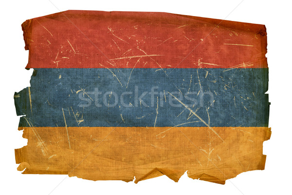 Armenia Flag old, isolated on white background. Stock photo © zeffss