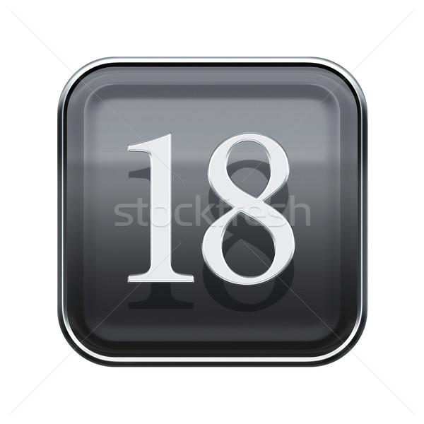 Achttien icon grijs glanzend geïsoleerd witte Stockfoto © zeffss