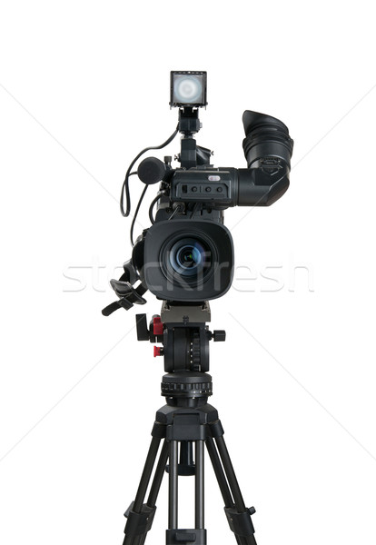 Stock photo: Professional digital video camera, isolated on white background