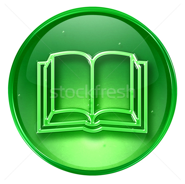 Könyv ikon zöld izolált fehér iroda Stock fotó © zeffss