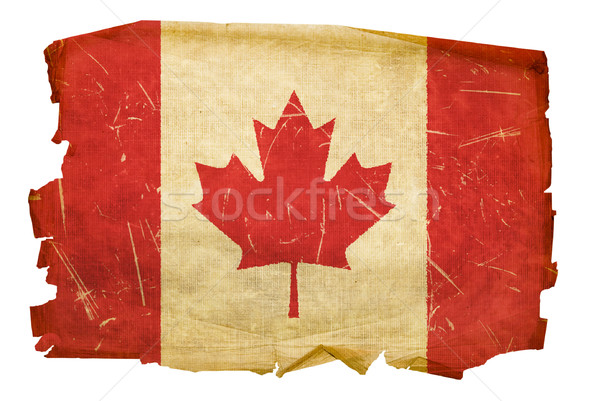 Canada vlag oude geïsoleerd witte papier Stockfoto © zeffss