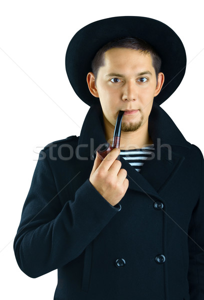Színpadi színész matróz izolált fehér férfi Stock fotó © zeffss