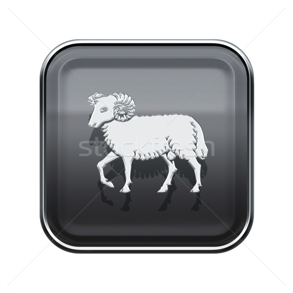 Aries zodiac icon grey, isolated on white background Stock photo © zeffss