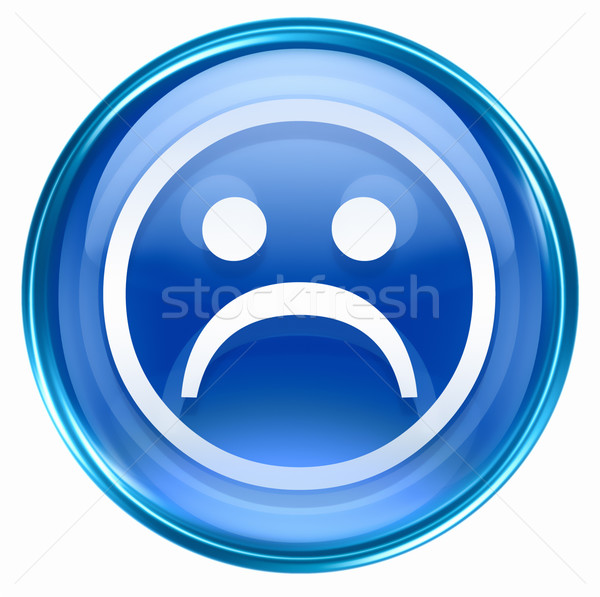 Smiley Face, dissatisfied blue, isolated on white background. Stock photo © zeffss