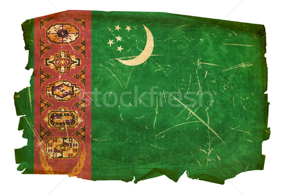 Türkmenistan bayrak eski yalıtılmış beyaz boyama Stok fotoğraf © zeffss