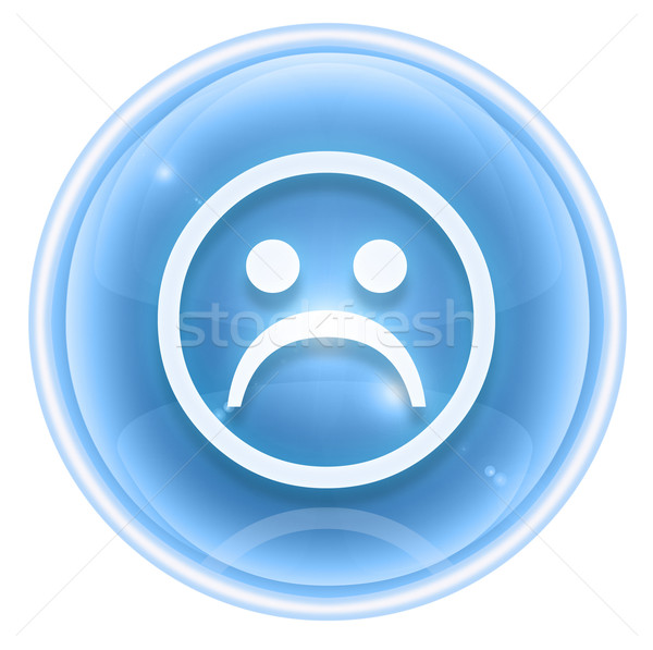 Smiley icon dissatisfied ice, isolated on white background. Stock photo © zeffss