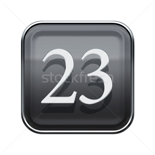 Twenty three icon grey glossy, isolated on white background Stock photo © zeffss