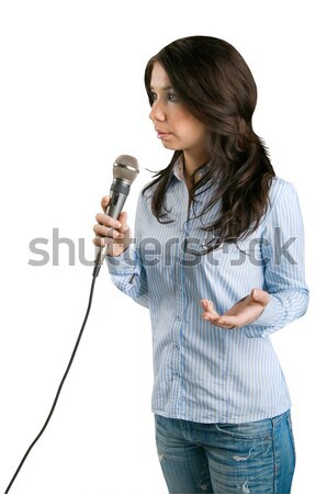 TV Correspondent, isolated on white background Stock photo © zeffss
