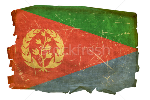 Eritrea Flag old, isolated on white background. Stock photo © zeffss