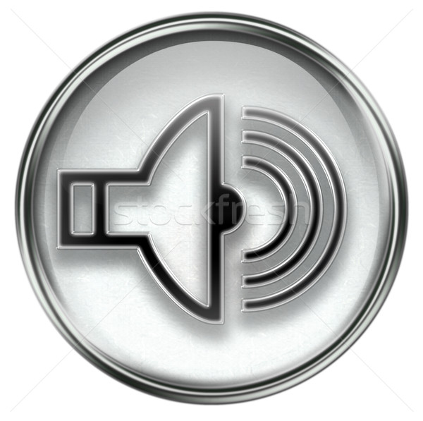 Stock photo: music icon grey, isolated on white background.