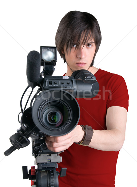 Cameraman, isolated on white background Stock photo © zeffss