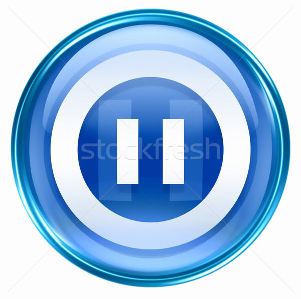Pause icon blue, isolated on white background.  Stock photo © zeffss