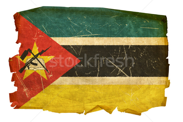Mozambique Flag old, isolated on white background. Stock photo © zeffss