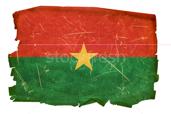 Burkina Faso flag old, isolated on white background Stock photo © zeffss