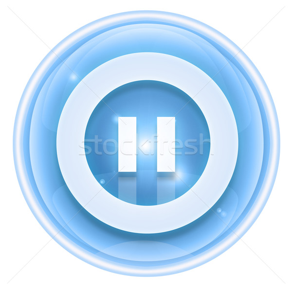 Pause icon ice, isolated on white background. Stock photo © zeffss