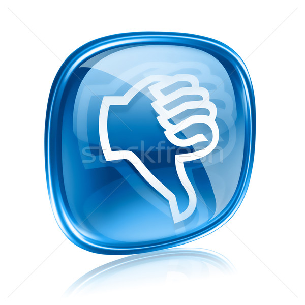 thumb down icon blue glass, isolated on white background. Stock photo © zeffss