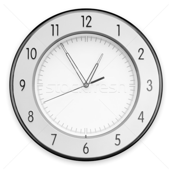 Photo stock: Mur · horloge · isolé · blanche · maison · fond