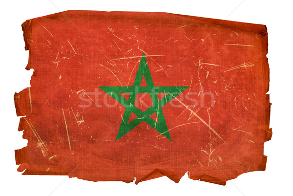 Morocco Flag old, isolated on white background. Stock photo © zeffss