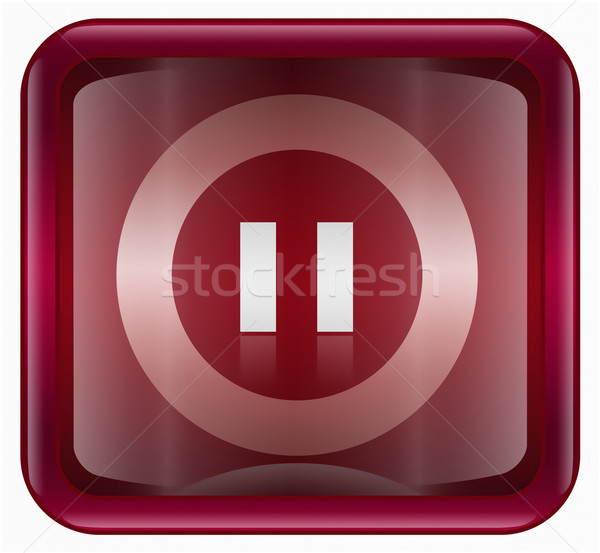 Pause icon dark red, isolated on white background Stock photo © zeffss