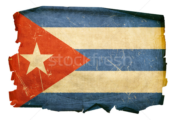Cuba Flag old, isolated on white background. Stock photo © zeffss