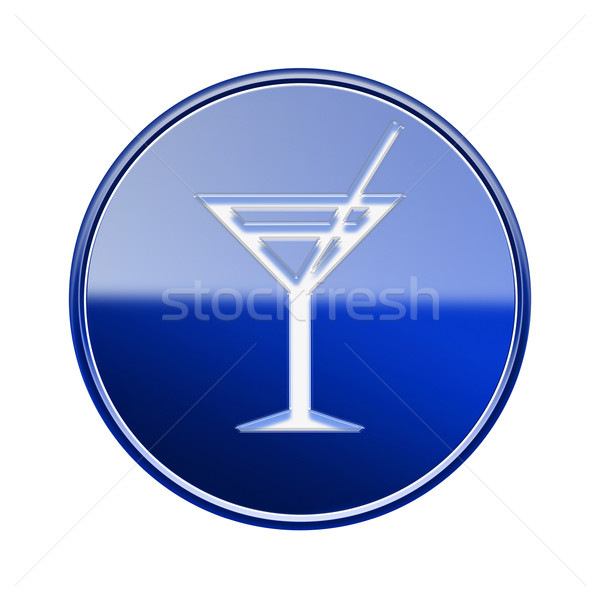 wineglass icon glossy blue, isolated on white background. Stock photo © zeffss