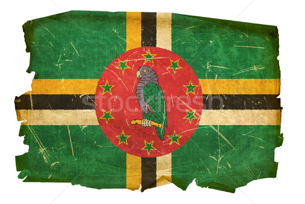 Dominica bandeira velho isolado branco fundo Foto stock © zeffss