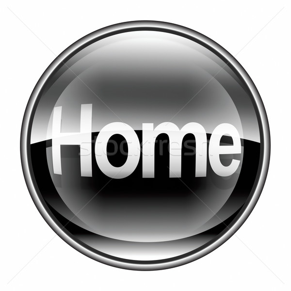 home icon black, isolated on white background Stock photo © zeffss