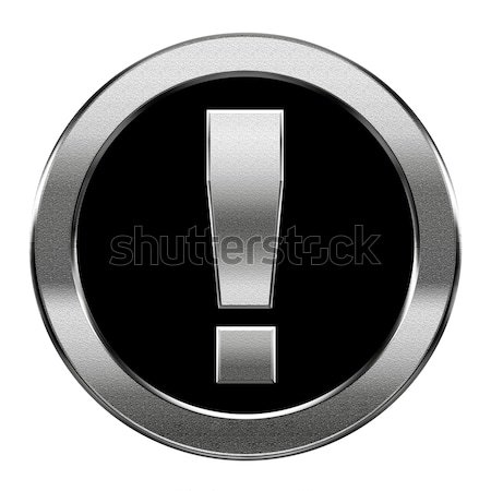 Exclamation symbol icon black, isolated on white background Stock photo © zeffss