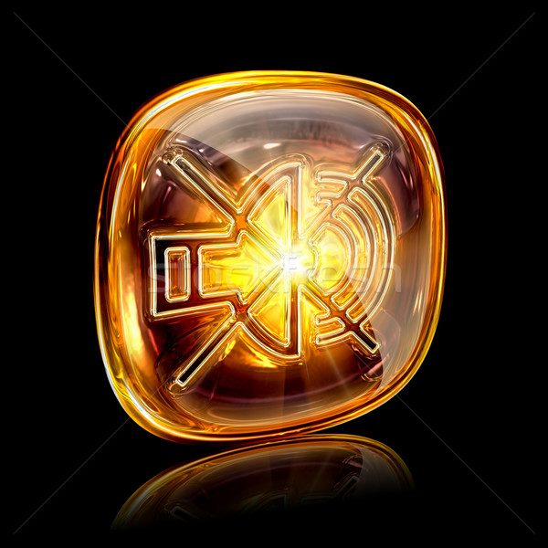 speaker off icon amber, isolated on black background. Stock photo © zeffss