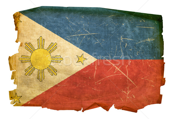 Philippines Flag old, isolated on white background. Stock photo © zeffss
